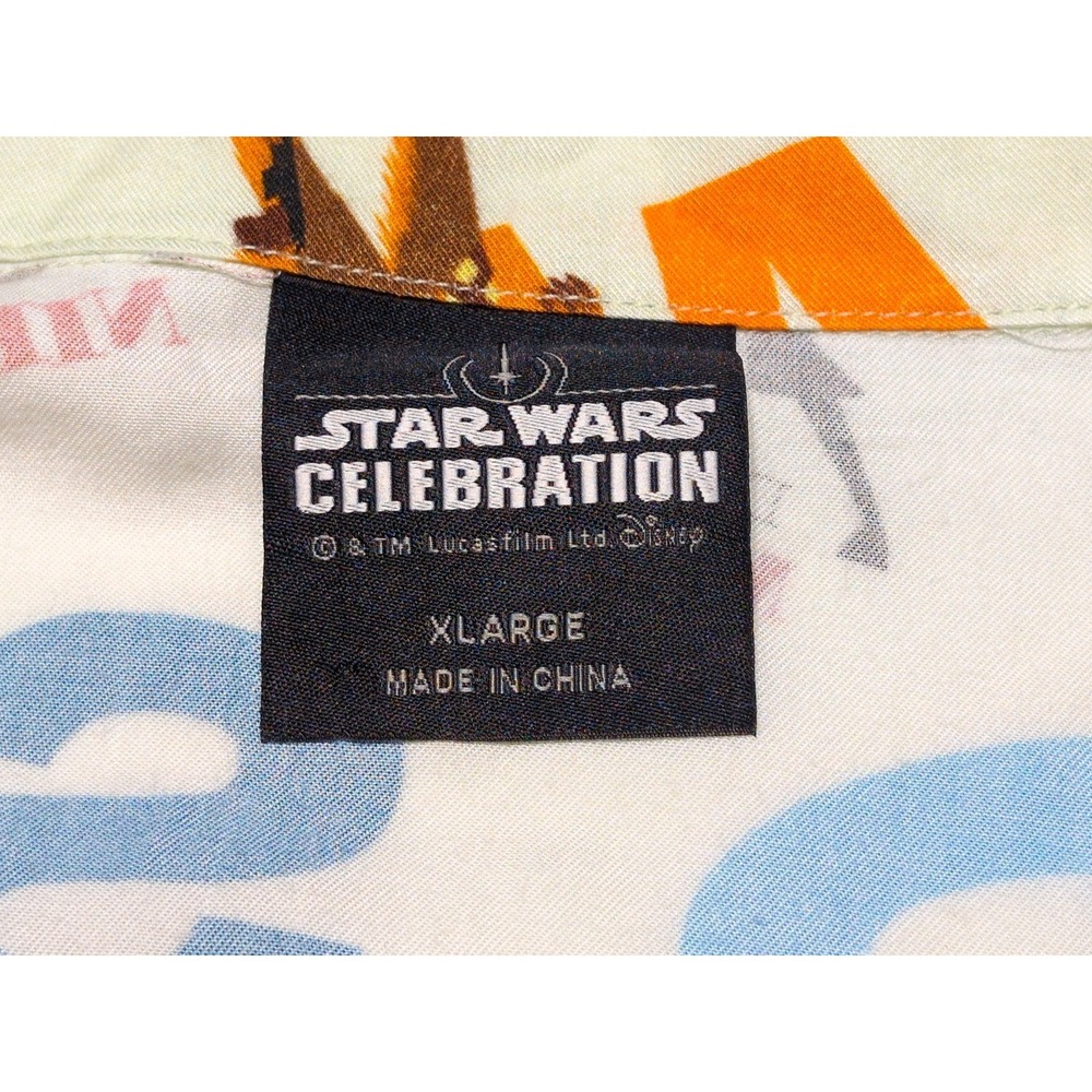 STAR WARS Celebration Mandalorian Alphabet Button Up Hawaiian Shirt Shag Art XL - Picture 2 of 11